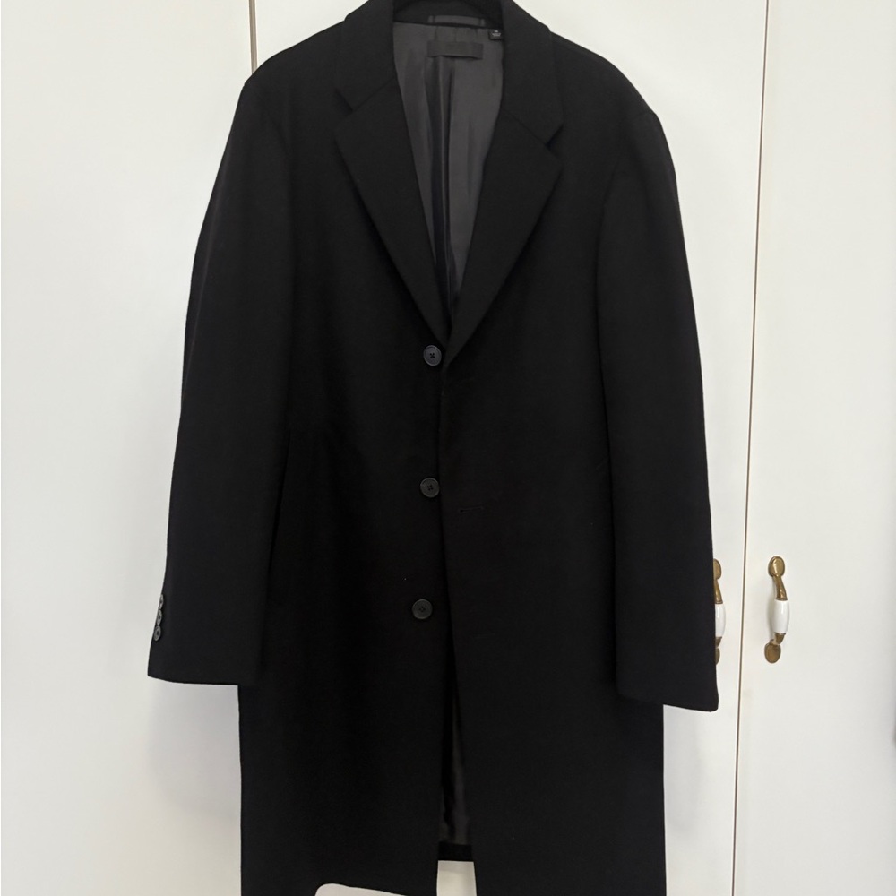 Uniqlo Men XS Wool Cashmere Chesterfield Coat Black